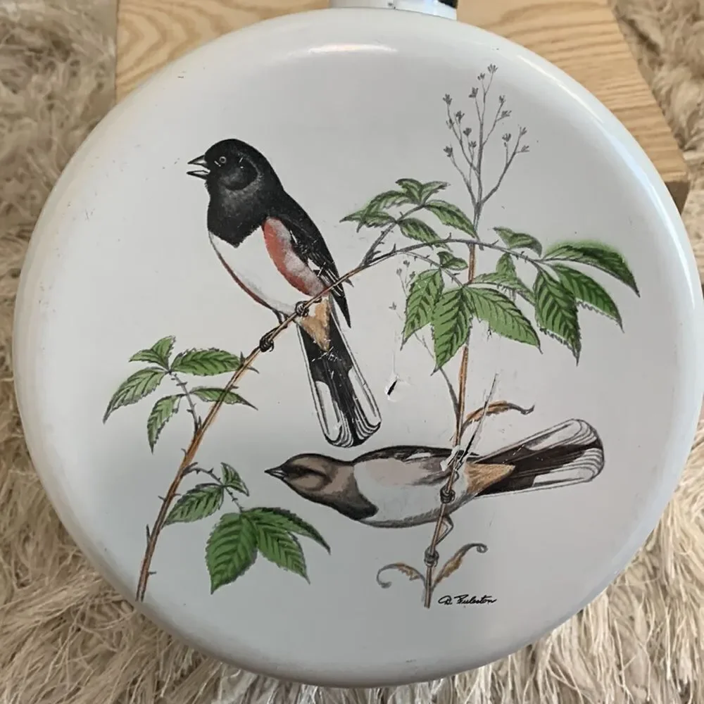 Delano Studios Dela-Ware Hand Colored Bird Pot Vintage Retro - Picture 12 of 17
